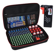 Battery Organizer Storage Box with Tester, Battery Vault Case Fireproof