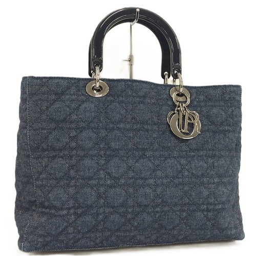 ChristianDior Lady Dior Handbag Denim Blue Used SKAI-0