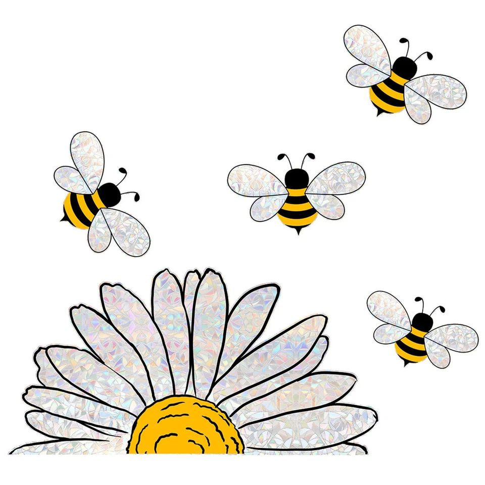 Turn Windows Into Lively Garden with Our Cute Bees Flower Stickers - Image 3 of 4