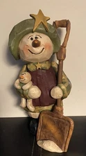 Blossom Bucket Winter Christmas Snow Woman Lady Figurine Shovel Baby Suzi