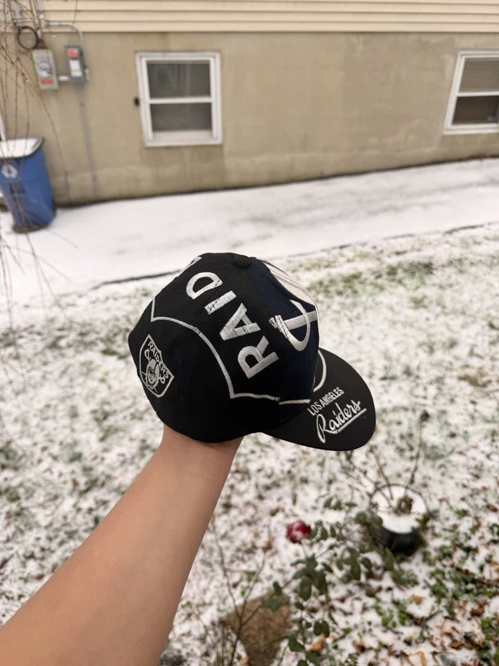 Gorra de colección Los Ángeles Raiders NFL Snap Back hecha en Corea años 90 Foto 3 de 4