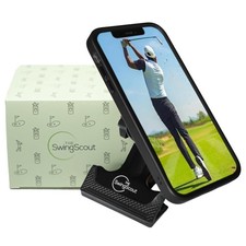 SwingScout Golf Bag Phone Holder Easy to Use Clip No Extra Gear Black