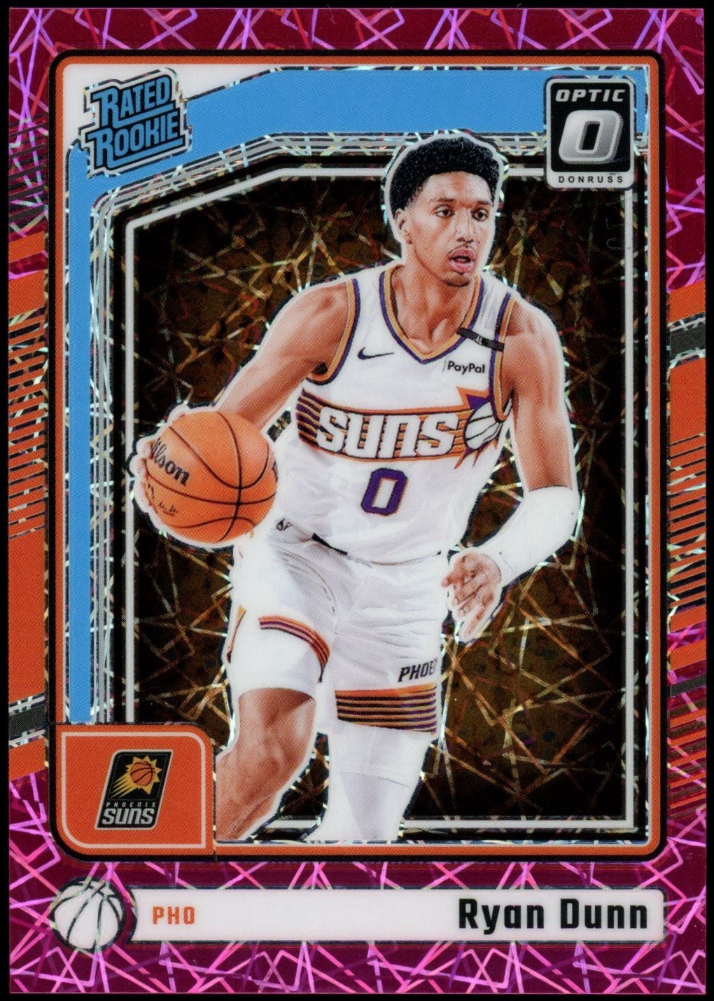 Ryan Dunn 2024 Panini Donruss Optic Rated Rookie #279 Suns Pink Velocity #15/79