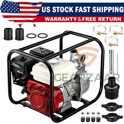 #ad Gasoline Engine Water Pump Gas Powered Water Transfer Pump Kit 2quot; 7HP 4 Stroke $160.49