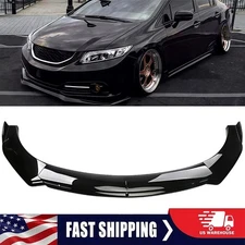 For Honda Civic Sedan 2013 2014 2015 9th Black Front Bumper Lip Splitter Spoiler