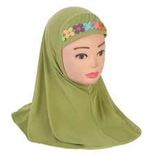 Flower Amira Muslim Kids Girls Hijab Instant Scarf Turban Islam Headscarf 2-6Y