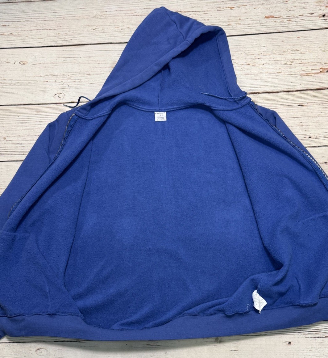 Carhartt Full Zip Hoodie Mens Sz L Workwear Blue thumbnail 6