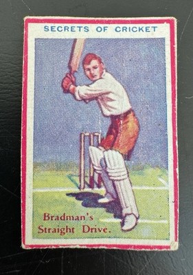 1936 D. C. THOMSON SECRETS OF CRICKET STRAIGHT DRIVE DONALD DON BRADMAN CARD