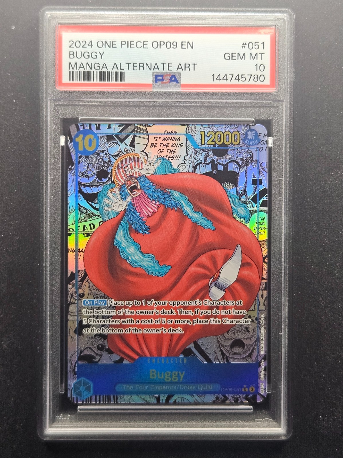 PSA 10 One Piece Emperors in the New World Buggy OP09-051 Manga Alt Art