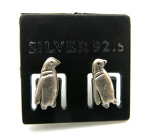 925 Sterling Silver Tiny Cute Penguin Stud Earrings Minimal Animal Jewelry Gift