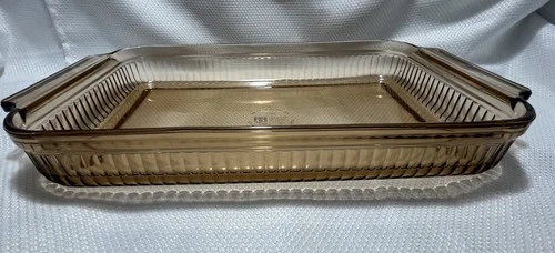 Vintage Anchor Hocking 1440 Glass 3 QT 9x14”Casserole/Baking Dish Amber Color