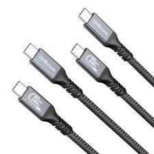 USB4 for Thunderbolt 5 Cable 2 Pack 1.64FT , 80Gbps 240W 8K, Braided USB C ...