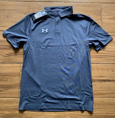 NEW Mens UA Under Armour Polo Golf Shirt #1351322 - Size SMALL Steel Grey $55.00