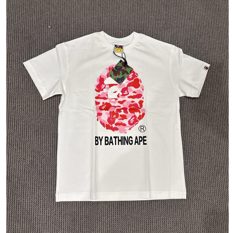 A Bathing Ape BAPE White Ape Head Logo Graphic Crew Neck Tee Men's S