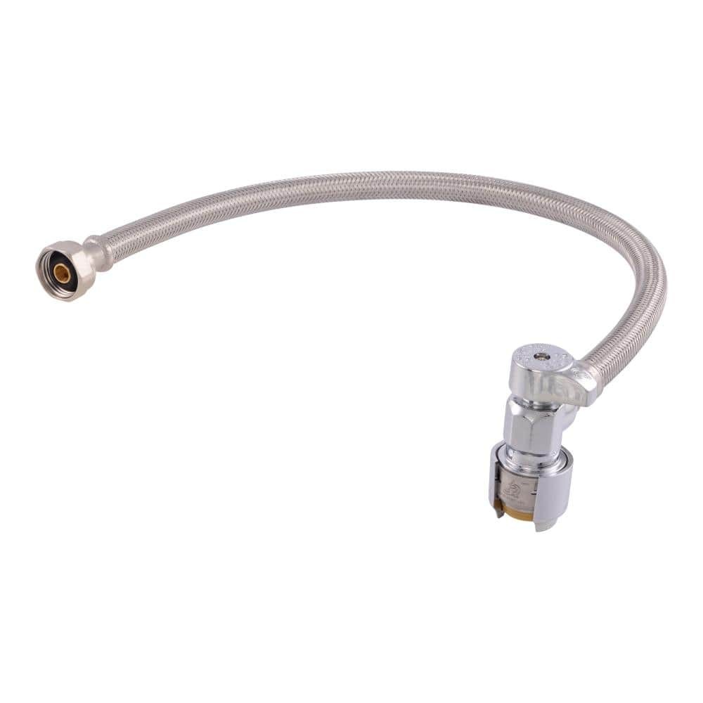 SharkBite 1/2 in. Max Push-to-Connect x 1/2 in. FIP x 20 in. Brass Angle Stop