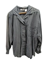 Vintage Gitano 100% Silk Long Sleeve Shoulder Black Size large