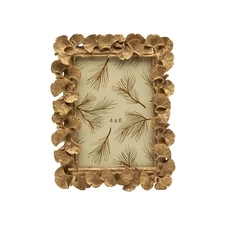 Vintage 4X6 Picture Frame, Antique Ornate Gold Ginkgo Leaf Photo Frame, Table To