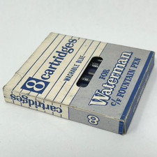 Waterman Sealed box C/F Fountain Pen 1960 8 refill Cartridges blue Ink vintage