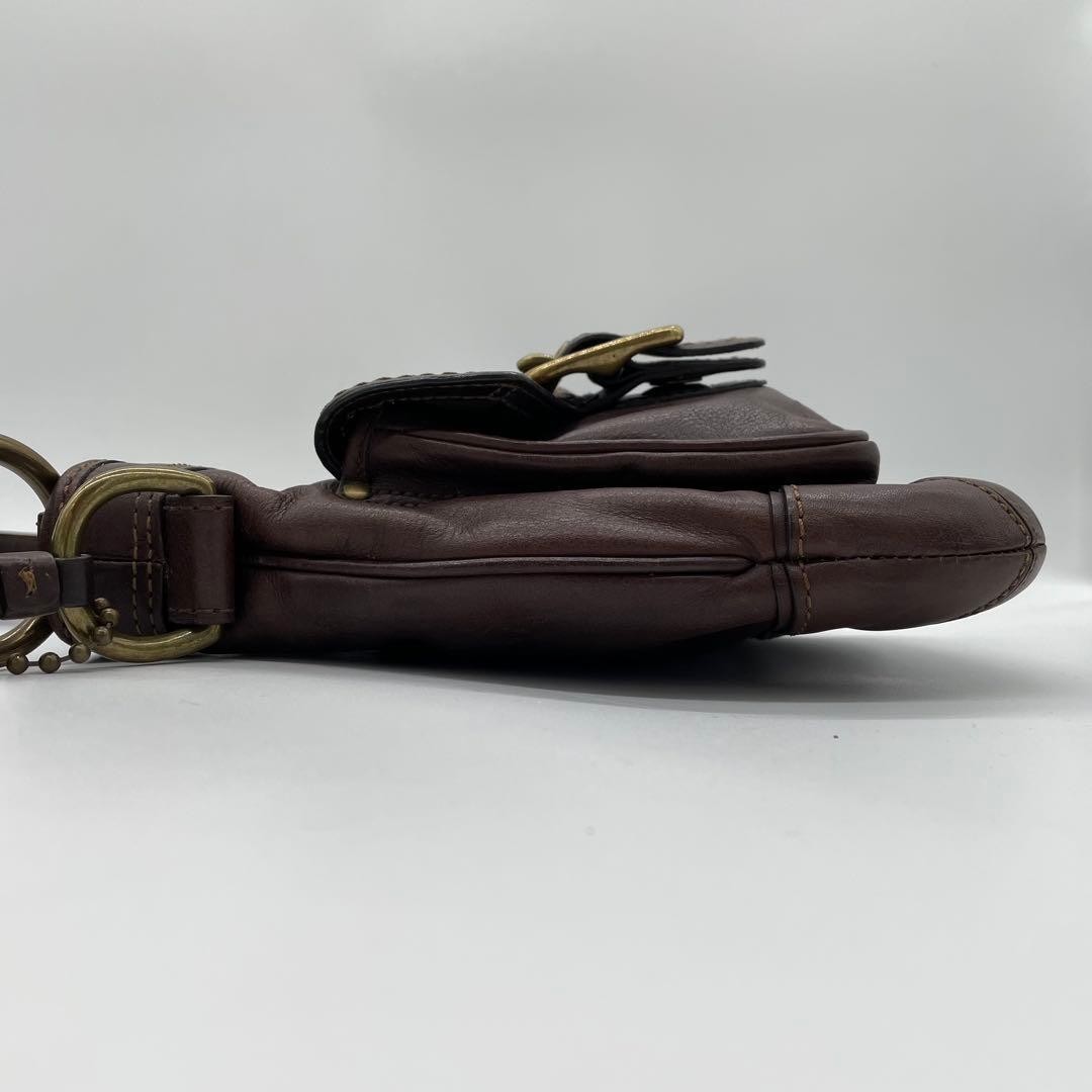 COACH Legacy Shoulder Bag Leather Dark Brown Y2K Handbag Logo