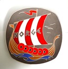Vintage MCM Norway Viking Ship Plate, Norge Viking — photo 3
