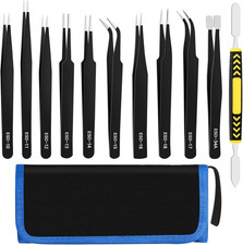 11 PCS Precision Tweezers Set, ESD Tweezers Set, Premium Craft Tweezers Kit, Ant