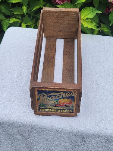 Peaches Records & Tapes Cassette Tape Crate Box Storage Rack Holder Wood Small - Foto 24 di 24