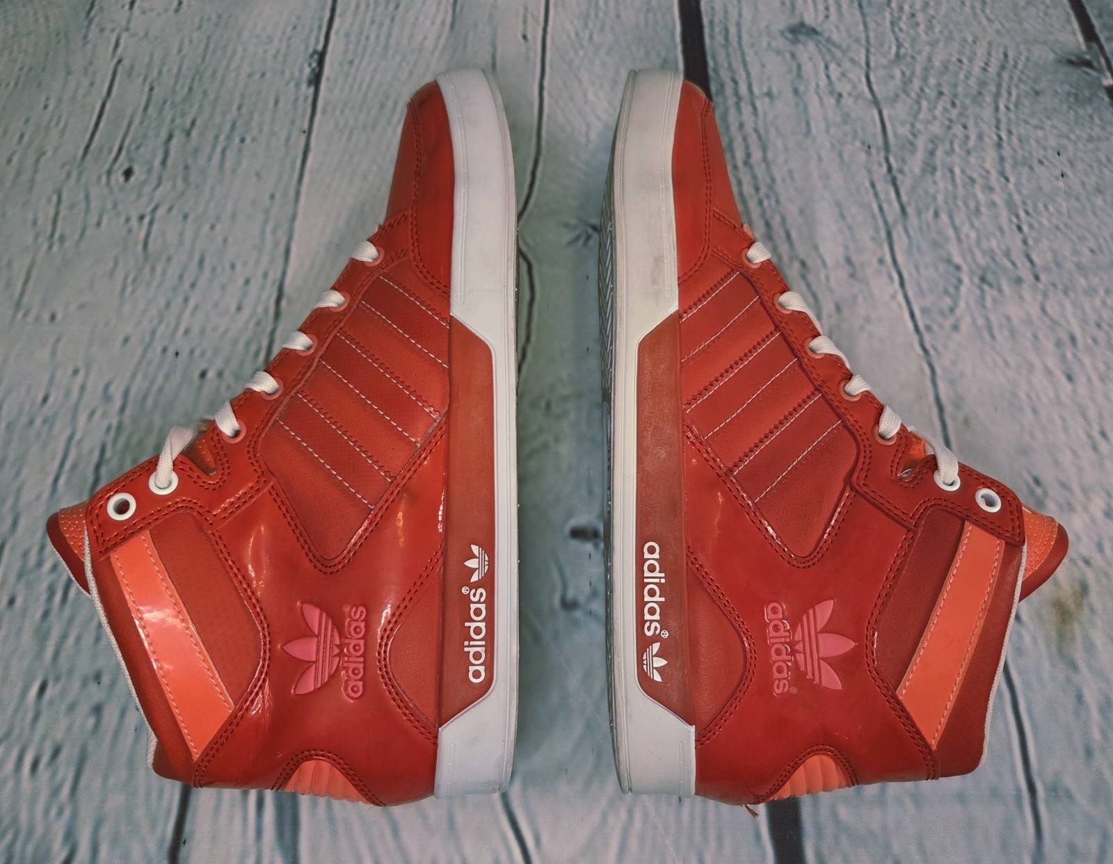 Adidas Hard Court High Top Red Pink Womens 8 thumbnail 6