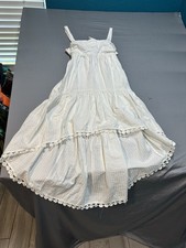 Maeve Anthropologie White High Low Tie Back Dress XS