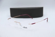 NEW SILHOUETTE 5500 BA 3530 GOLD RED GUNMETAL AUTHENTIC FRAMES EYEGLASSES 49-17