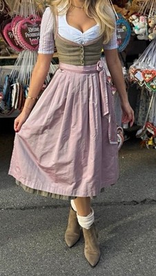 Dirndl Damen rosa/beige Kurzarm Cocovero Trachtenkleid