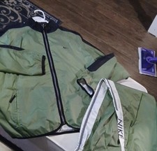 Vintage Y2K Mens Size Large Green Nike 2 Piece Windbreaker Track Suit