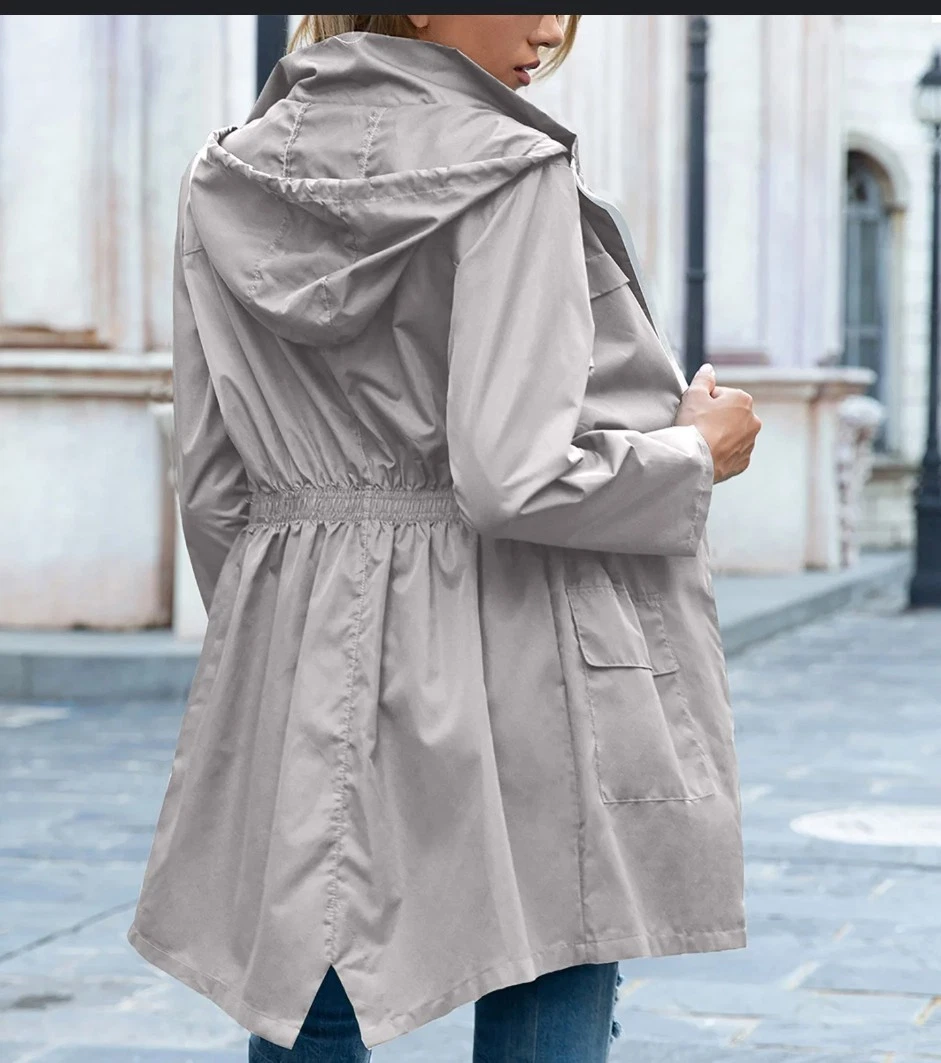 Big Chill Freestyle Grey Jacket Polyester Drawstring Waist Hood ~Size Medium EUC