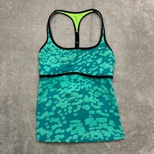 Nike Tankini Swim Top Women  s Size Large Green Racerback Athletic Swimwear