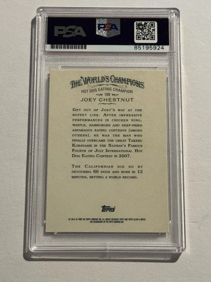 JOEY CHESTNUT SIGNED AUTO 2008 TOPPS ALLEN & GINTER RC CARD #109 PSA/DNA - Image 2 of 2