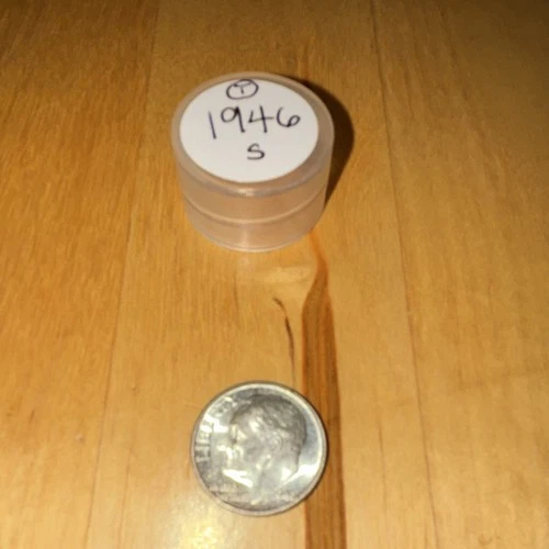 Uncirculated, extremely toned 1946 S Roosevelt Dime 10C Silver  50 coin roll