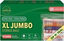 10 Gallon Large Plastic Storage Bags   24" x 10 24" x 24" , Clear