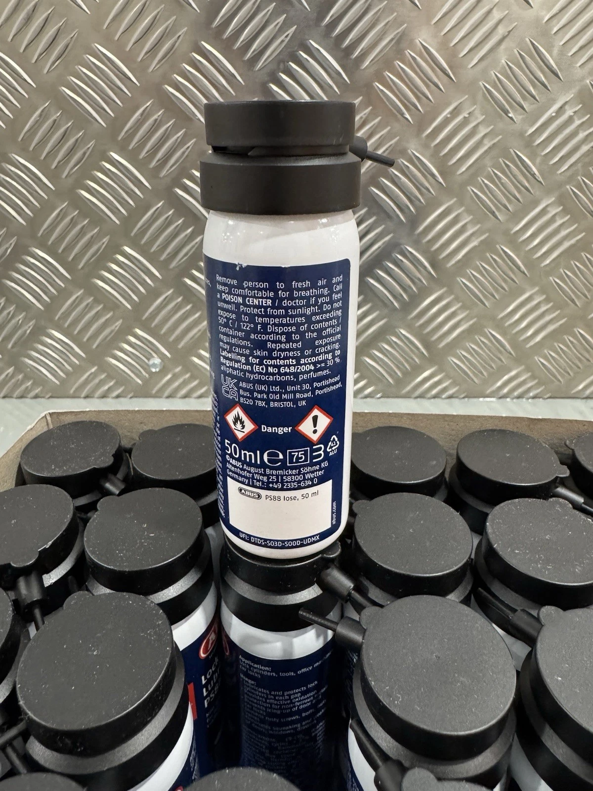 Box Of 24 ABUS PS88 Lock Lubricant Lubricating Spray Bottles 50ml Brand New 8