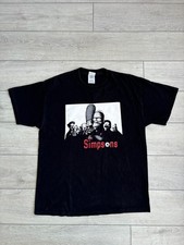 Vintage 2001 Fox  The Simpsons  Sopranos Inspired Black Cartoon T-Shirt L Large