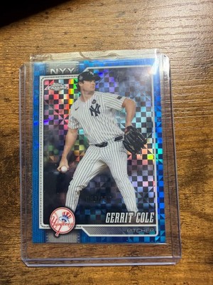 2026 Topps Chrome Gerrit Cole #191 Blue Refractor NY Yankees Bookend 150/150