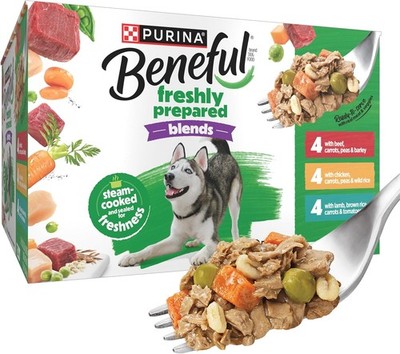 Purina Beneful Freshly Prepared Blends Wet Dog Food Variety Pack with Beef, Chic