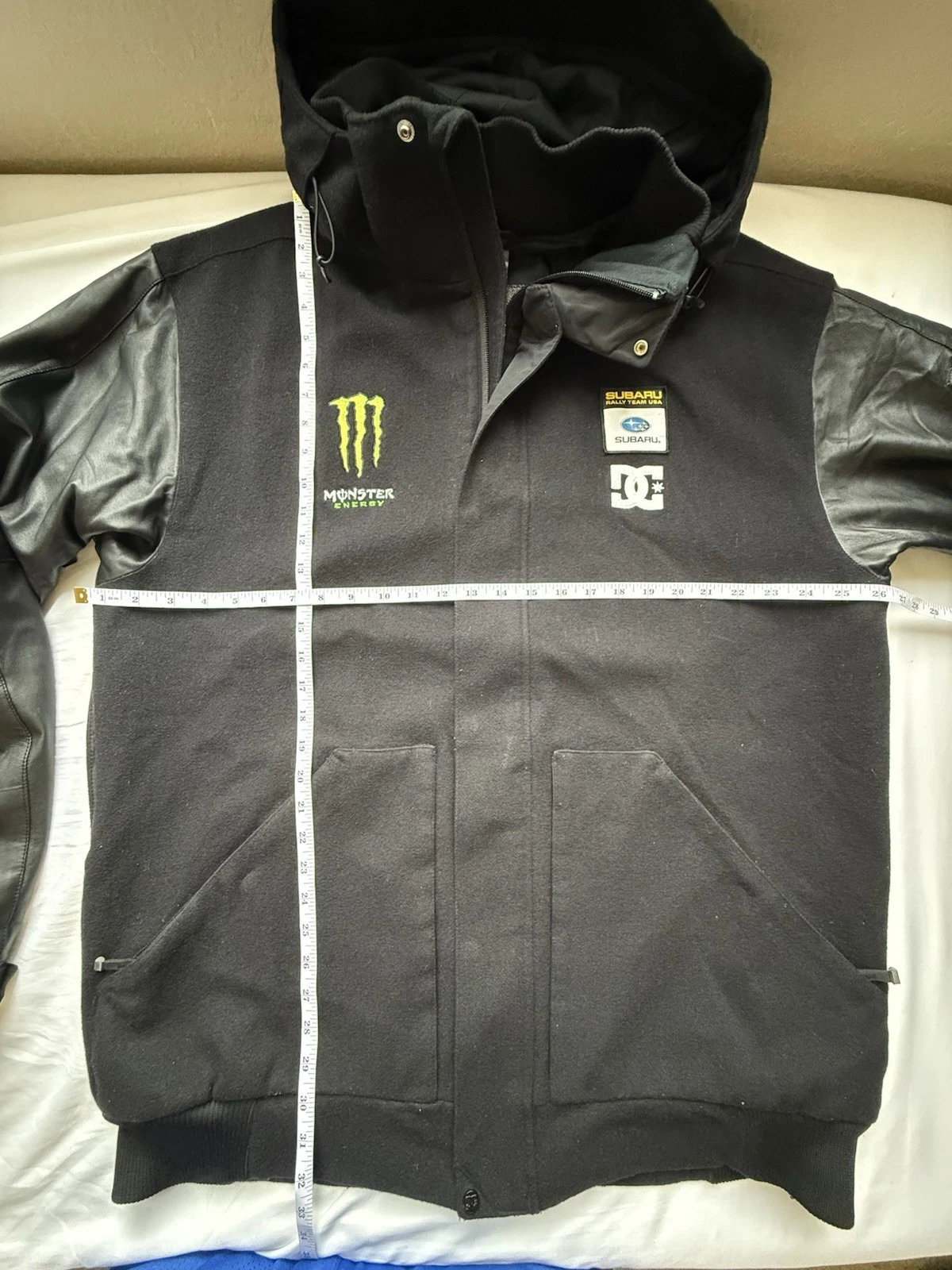 DC Shoes Ken Block 43 Subaru Rally Monster Energy Leather Jacket XXL Rare - product detail image 3