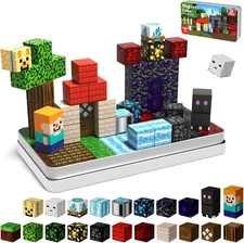 45 PCS 0.8In Mini Magnetic Blocks - Travel Magnet Toys for Kids with Portable Me