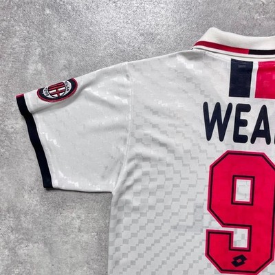George Weah #9 AC Milan 98-99 Away Shirt Lotto Size M From Japan