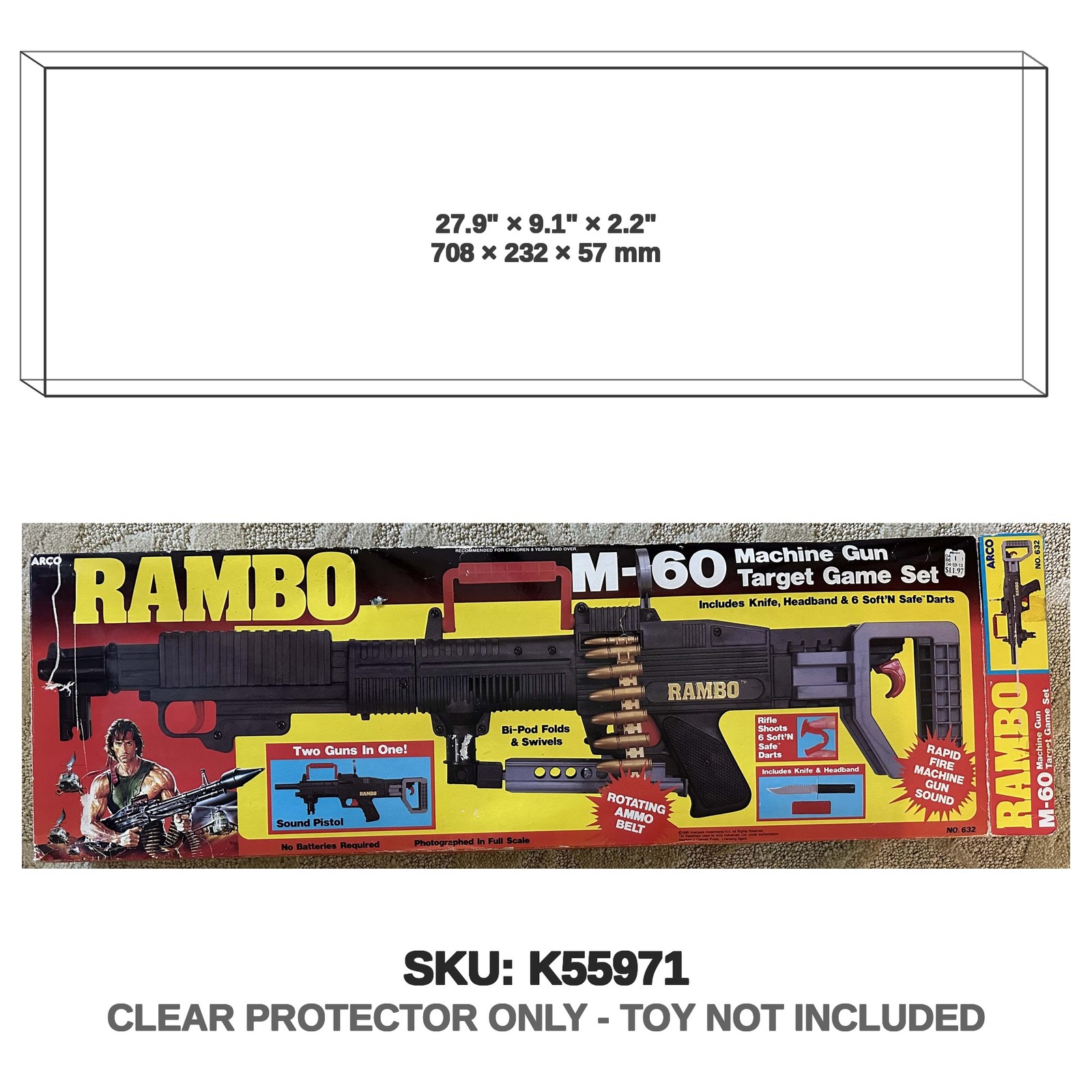 Protector For Arco Rambo M-60 Machine Gun Target Game Set