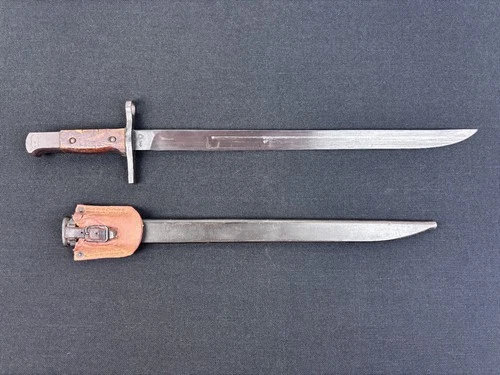 WW2 Japanese Arisaka Type 30 Bayonet Scabbard Initialed Frog Matsushita Kinzoku