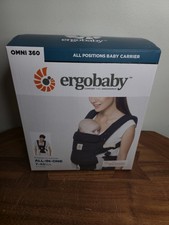 Ergo Baby Omni 360 All Positions Baby Carrier Pure Black Lumbar Support With Box