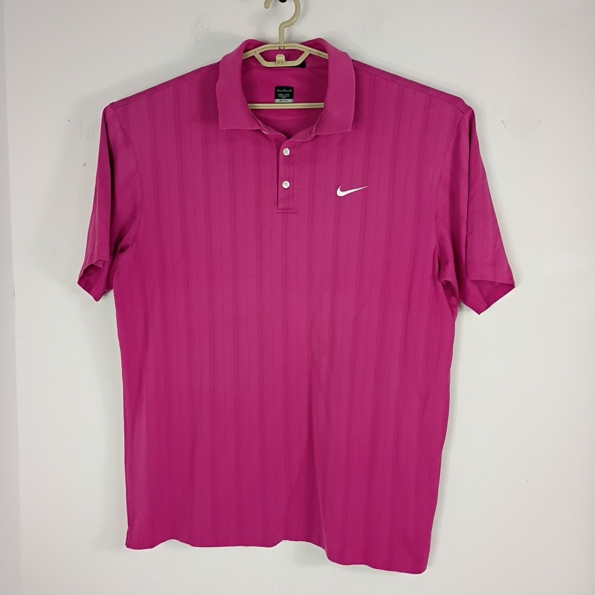 Vintage Nike Dri Fit Tiger Woods Men’s XL Pink Golf Polo Shirt EUC
