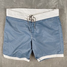 Birdwell Beach Britches Men's Board Shorts Size 35 Swim Trunks Blue USA EUC