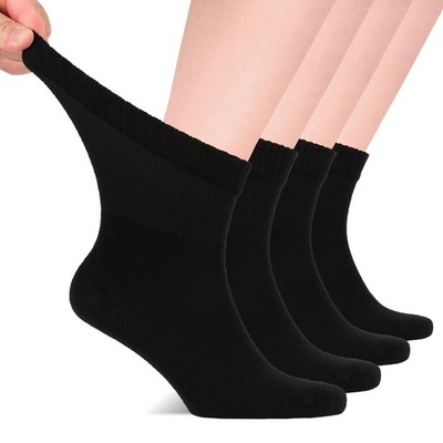 Diabetic Ankle Bamboo Casual Socks for Men, L & XL Sizes, 4-Pairs, by Hugh Ugoli