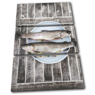Fish Seafood Sea Fresh Food Kitchen TREBLE Leinwand Kunst Bild drucken